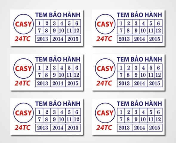 Mẫu tem bảo hành tại Xưởng in Bách Vượng