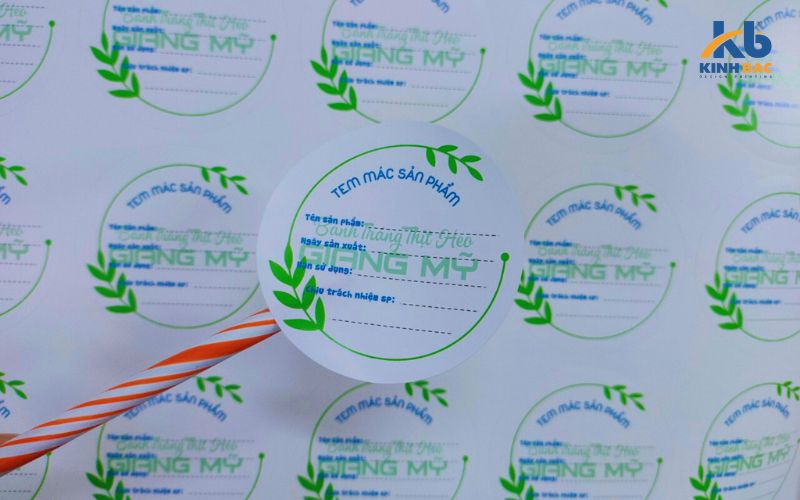 Tem decal giấy được in bằng máy in kỹ thuật số 