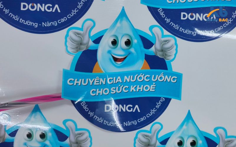 Hình ảnh tem decal nhựa dán chai nước